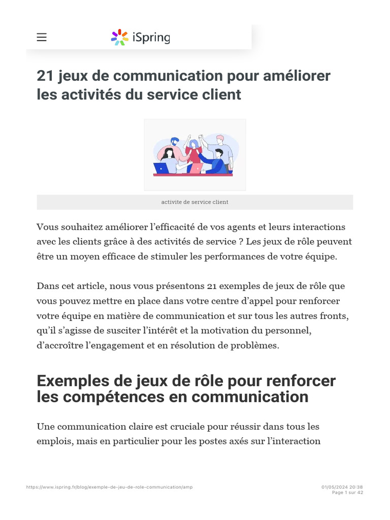 21 Exemples de Jeux de Rôle À Stimuler Les Activités Service Client ...