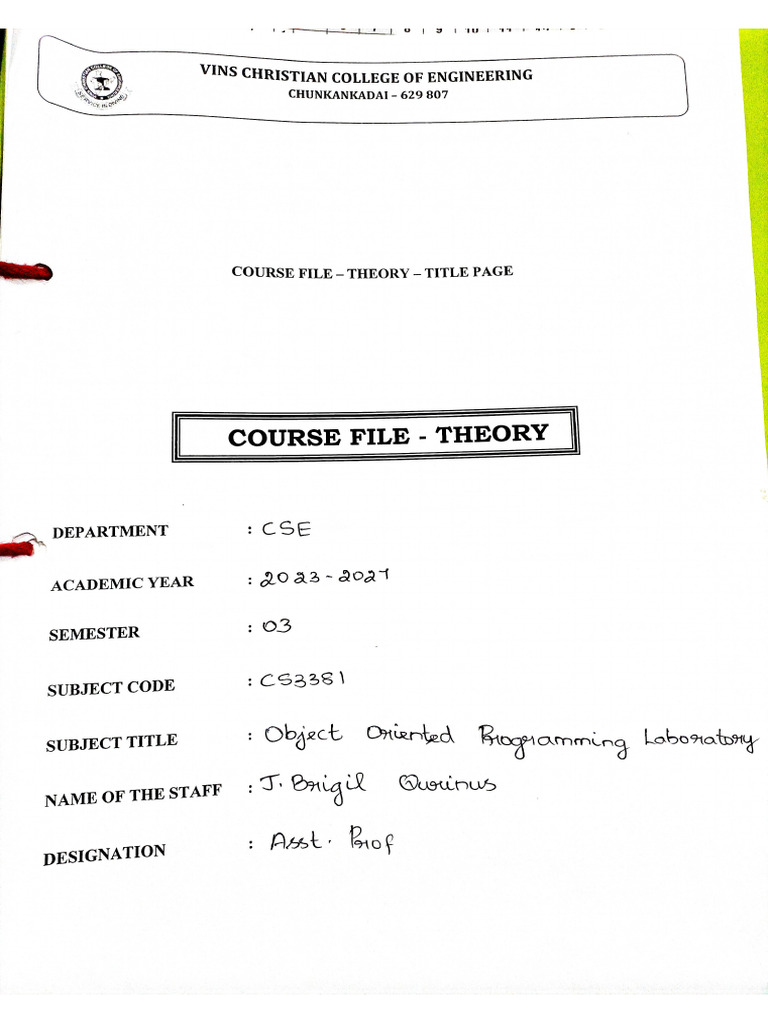 CS3391 Oops Lab Manual | PDF