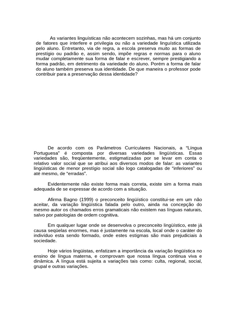 3 - Variedades Linguísticas Dentro Dos PCNs | PDF