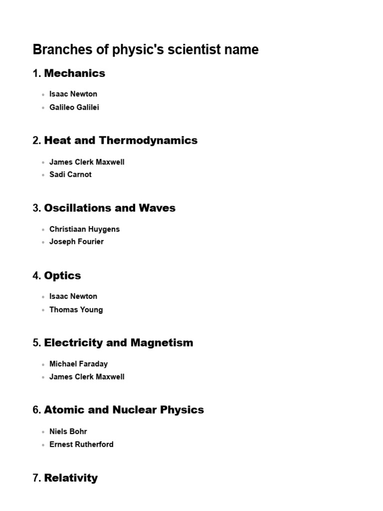 Branches of physics s scintists name pdf