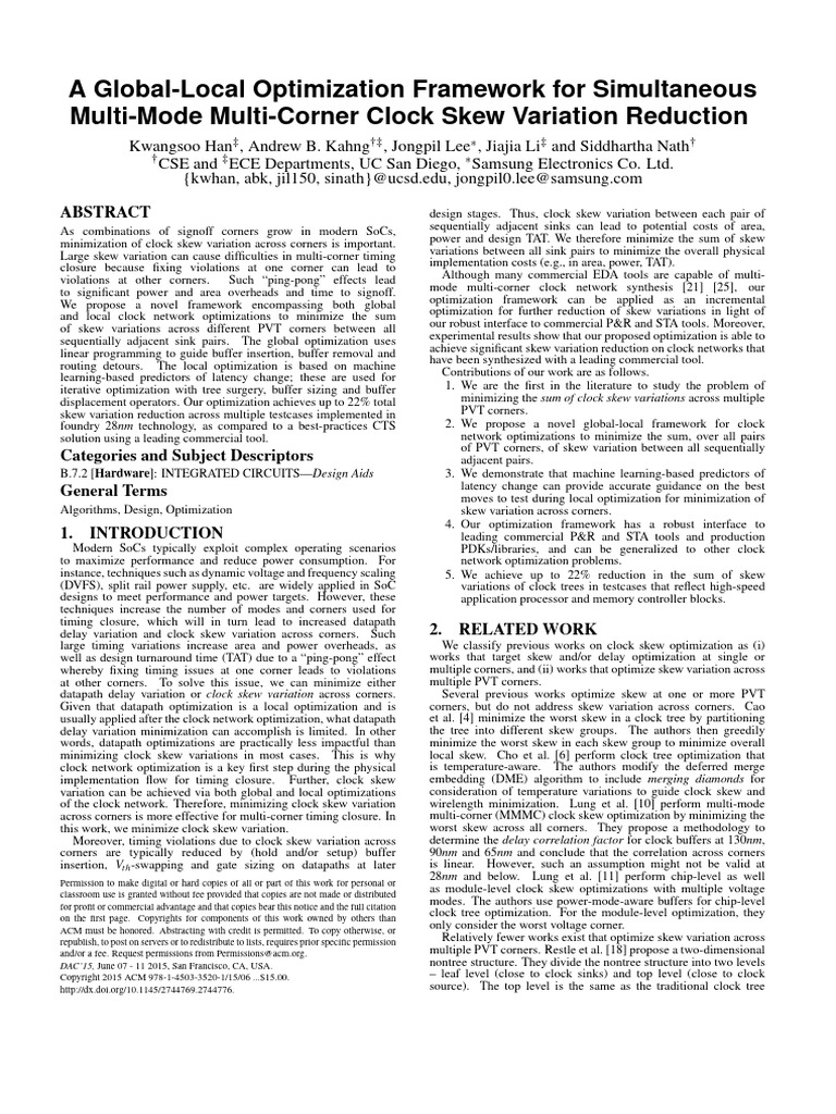 A Global-Local Optimization Framework For Simultaneous Multi-Mode Multi ...
