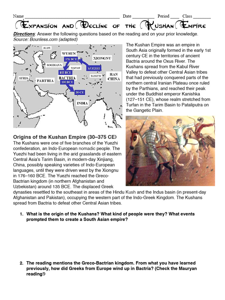 Expansion and Decline of The Kushan Empire | PDF