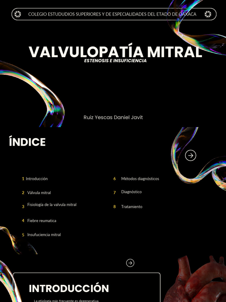 Estenosis e Insufueciencia Mitral. Medicina Interna Ruiz Yescas PDF ...