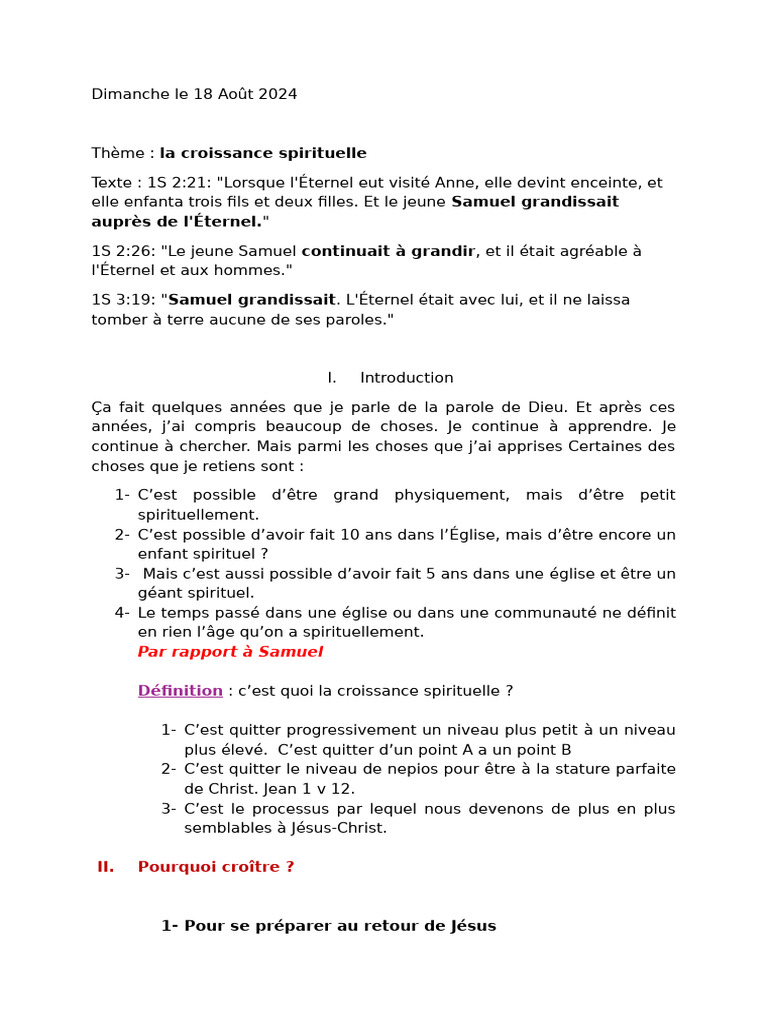 Comprendre la Croissance Spirituelle | PDF | Dieu | Religion et ...
