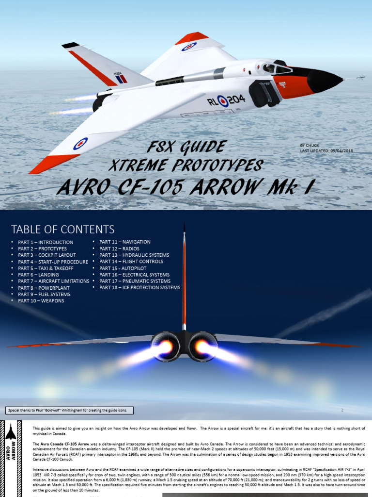 Fsx xtreme prototypes cf 105 arrow guide pdf