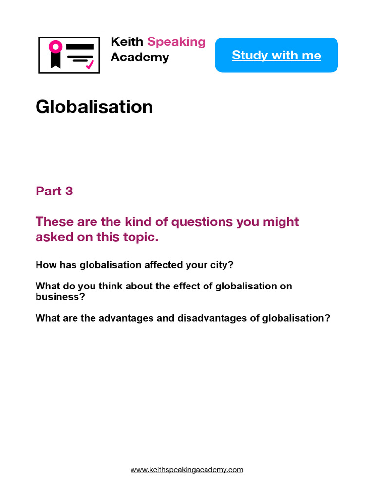 Globalisation (P3) - Lesson Notes | PDF
