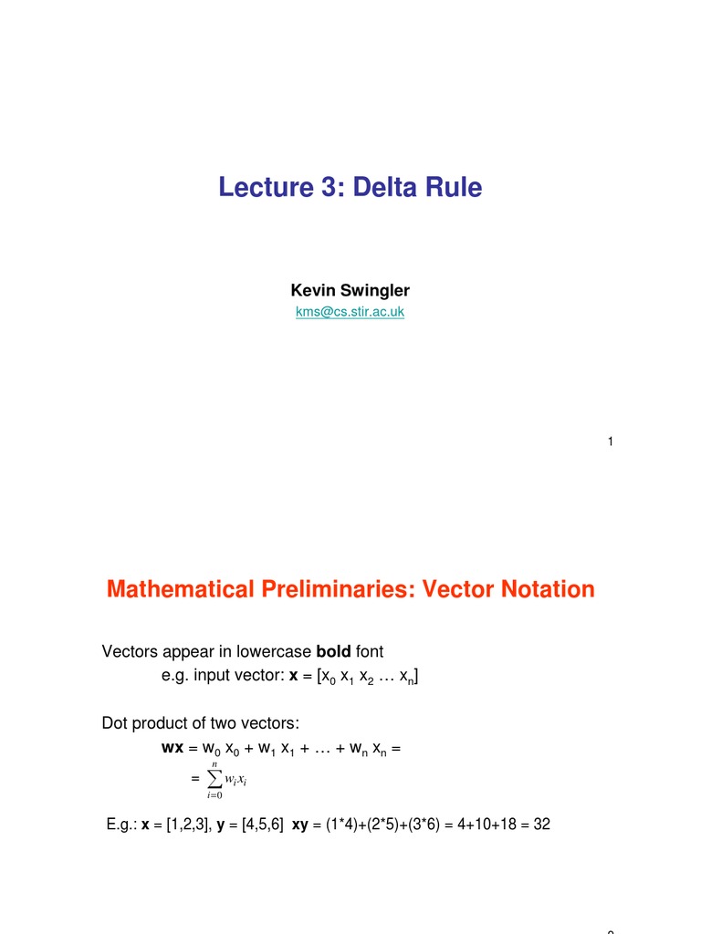 Understanding the Delta Rule in Learning | PDF | Mathematical Analysis ...