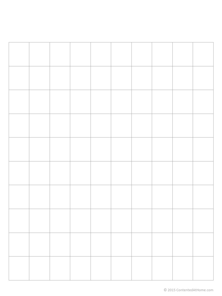 Blank 100 number chart pdf