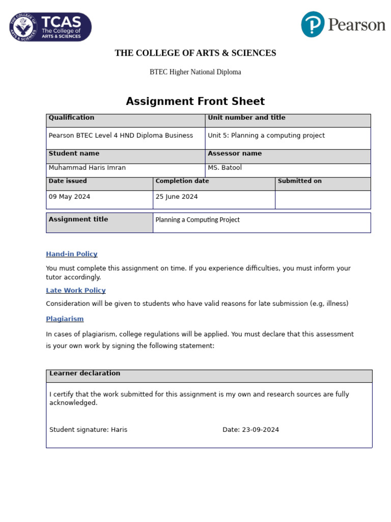 Planning A Computing Project Pdf