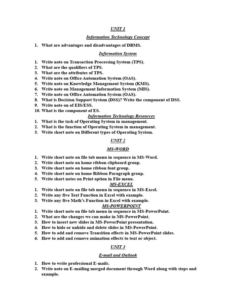 Sybms Question Bank | PDF