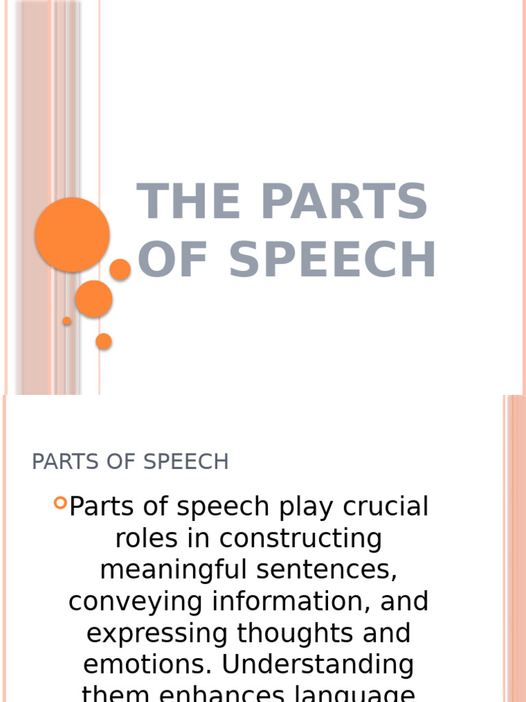 The Parts of Speech | PDF