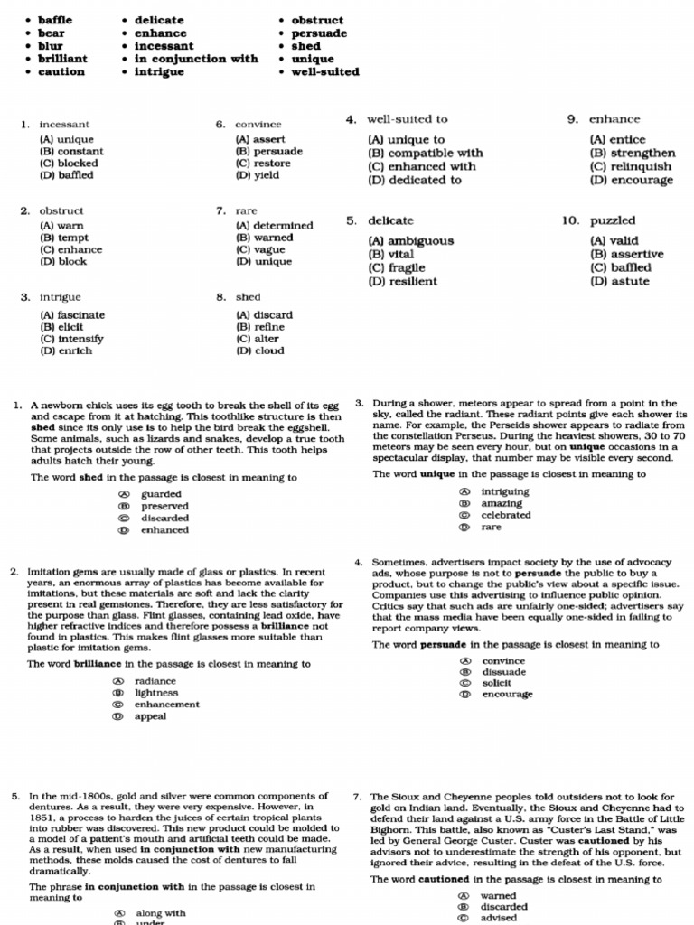TOEFL 5 Exercise | PDF