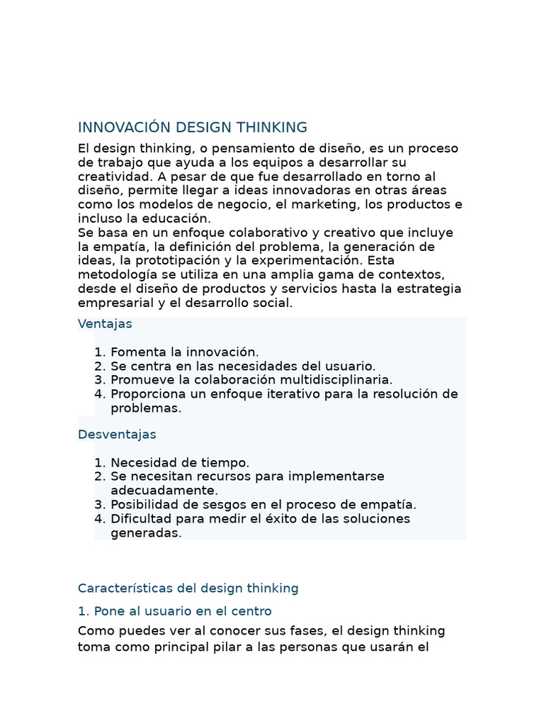 Innovación Design Thinking - Frugal | PDF