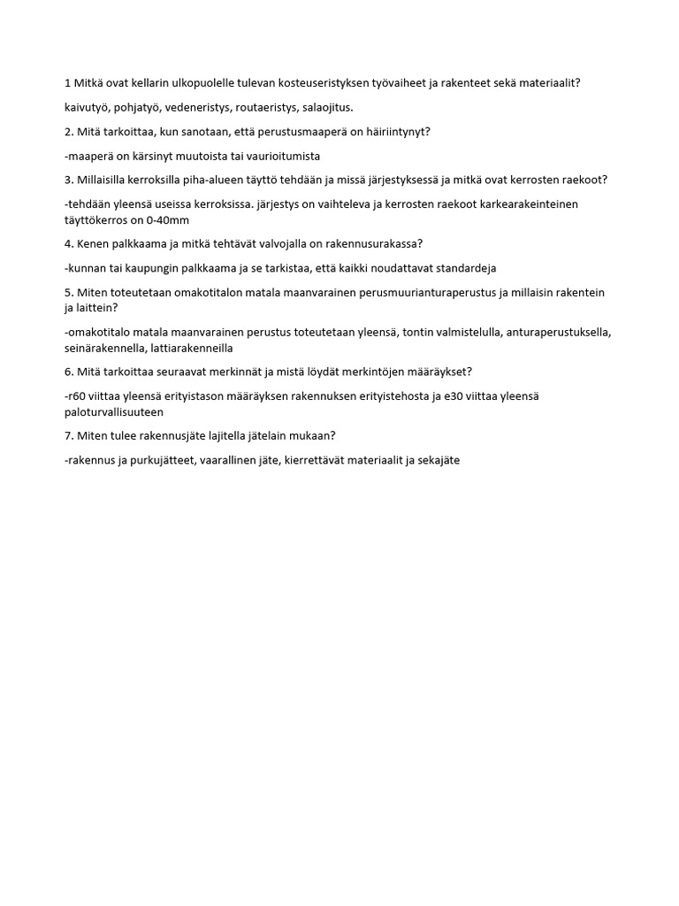 Perustus Ja Kaivutyot 3 | PDF