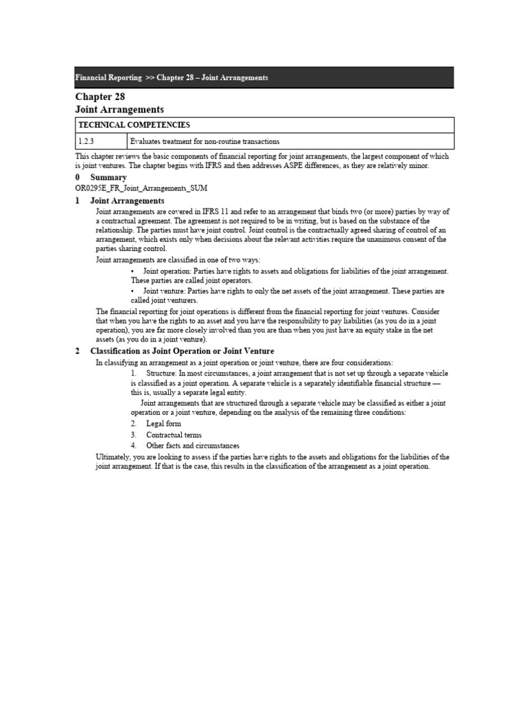 FR Chapter 28 Joint Arrangements | PDF