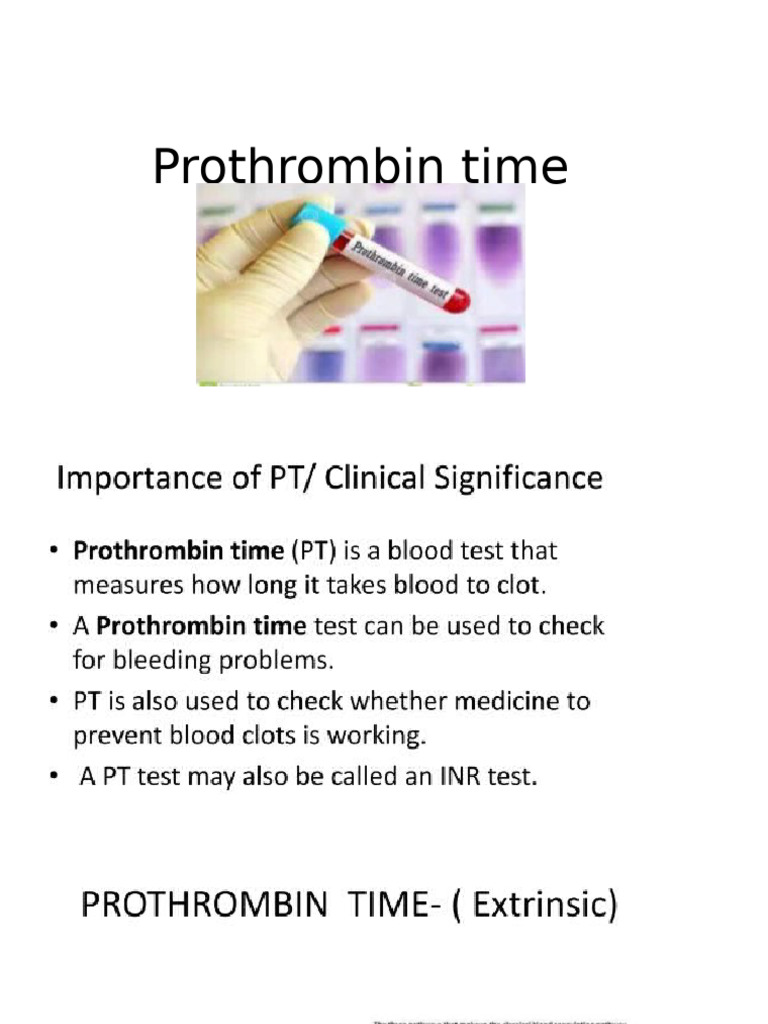 Prothrombin Time | PDF