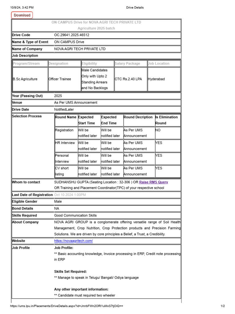 Nova Agri Tech Private Ltd-1 | PDF