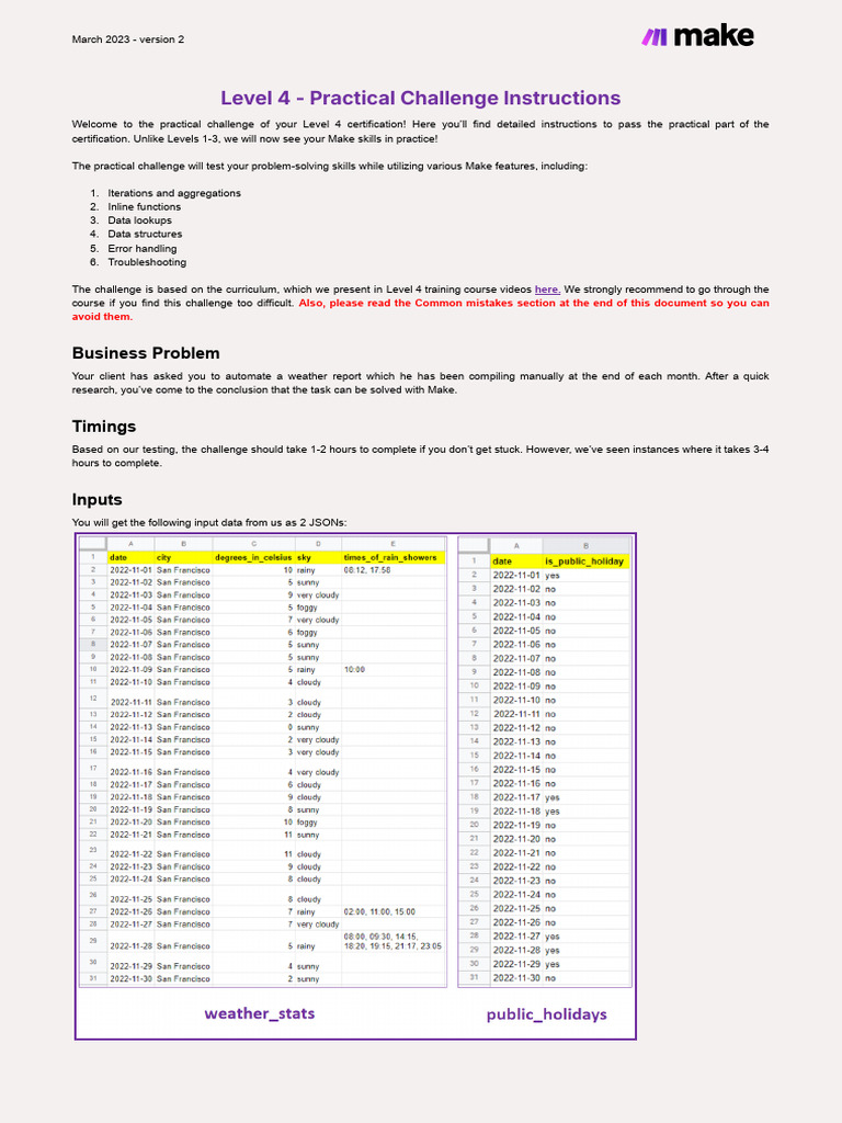 Make - Level 4 - Practical Challenge Instructions | PDF