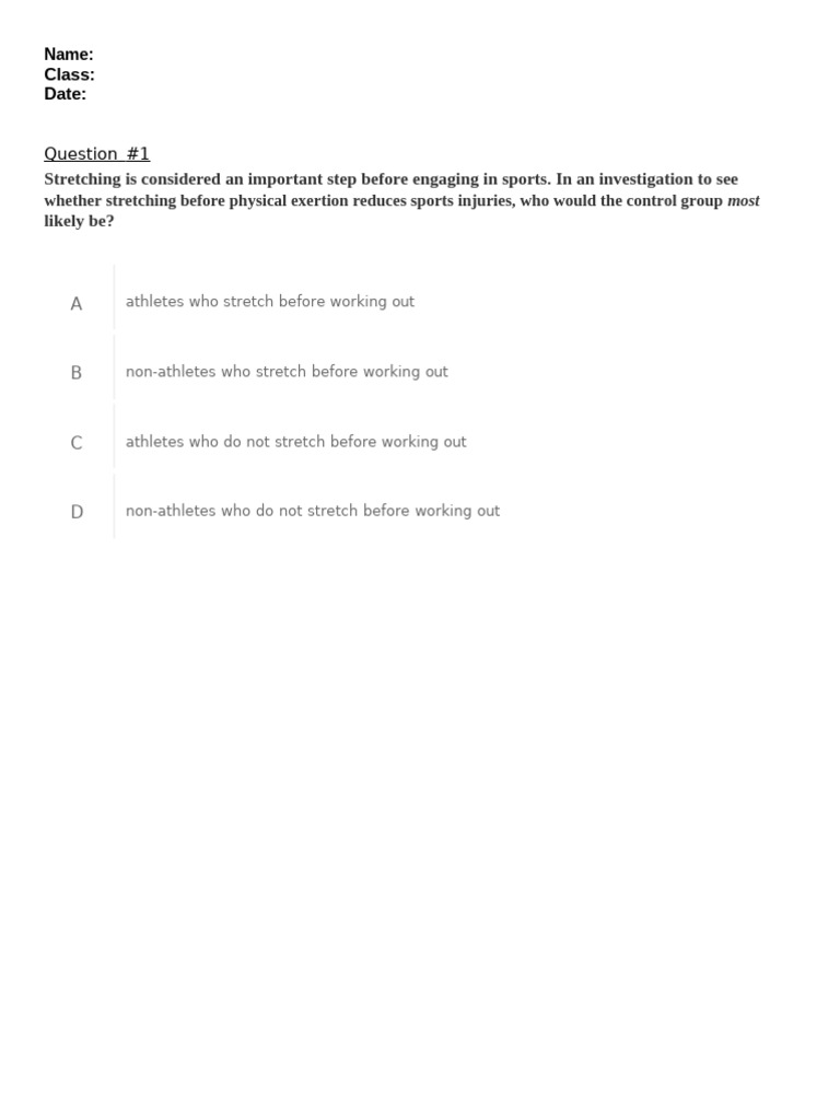 WARM-UP Qs - Scientific Method STD 1a - 1e | PDF