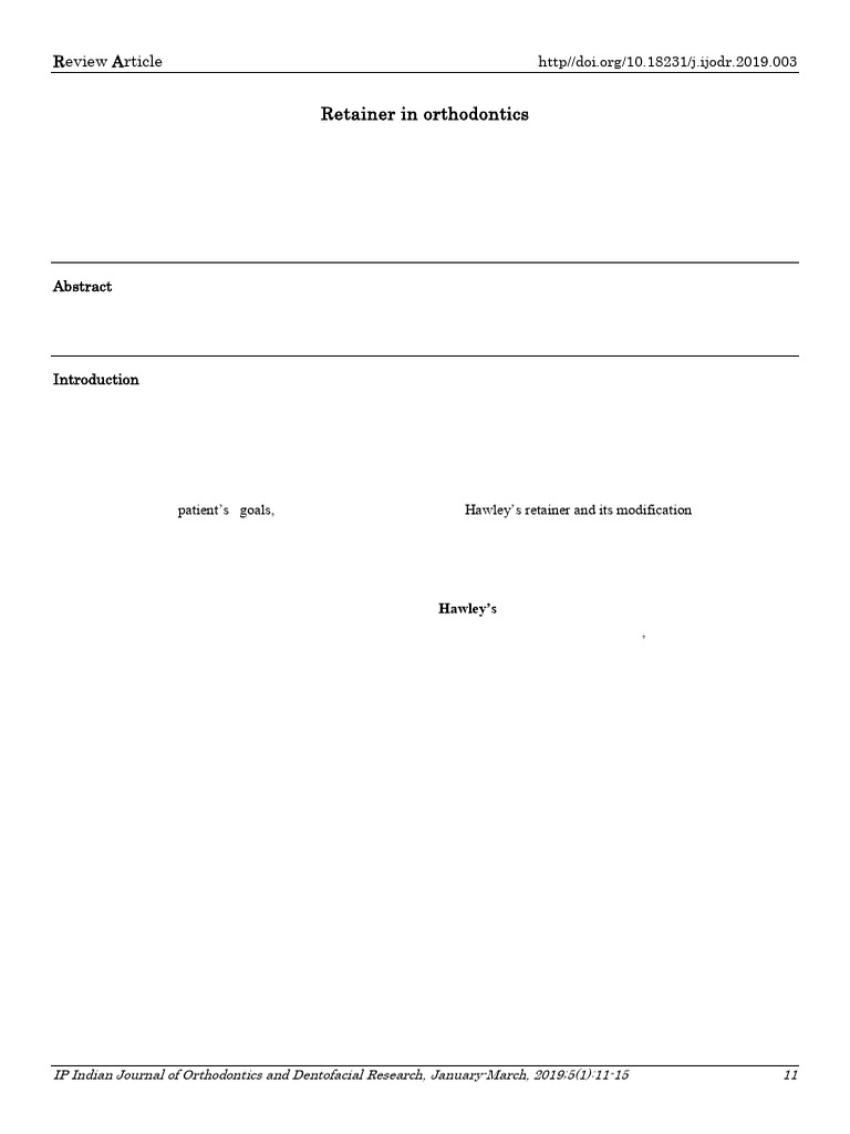 Types of Orthodontic Retainers Explained | PDF | Orthodontics ...