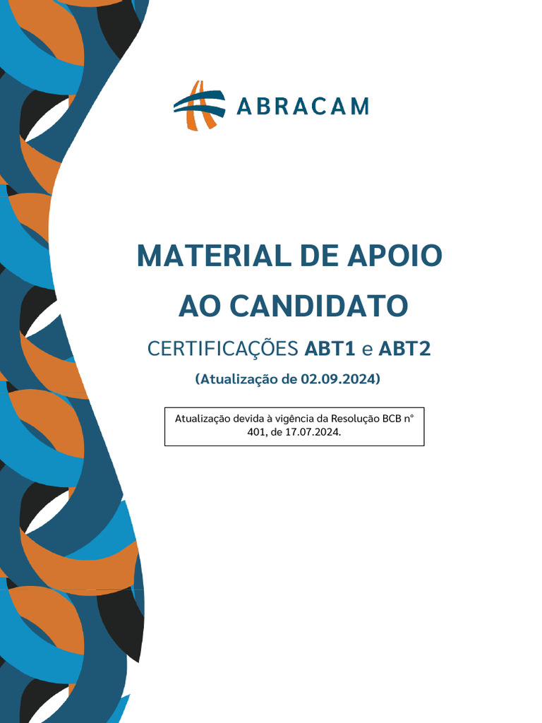 Abracam - Material de Apoio Certificacoes ABT1 e ABT2.Atualizacao 02.01 ...