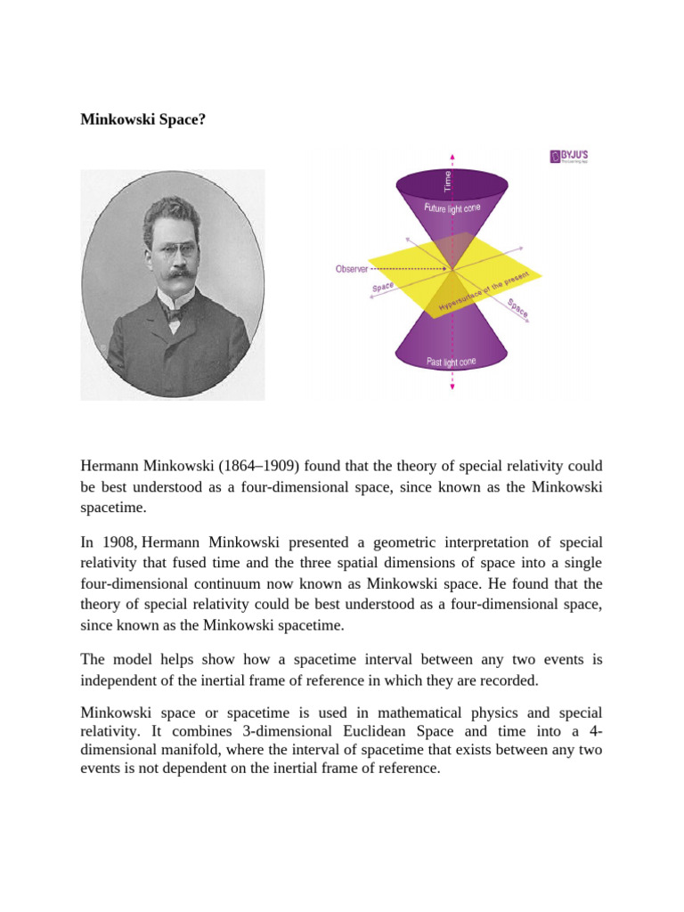 Minkowski Space | PDF