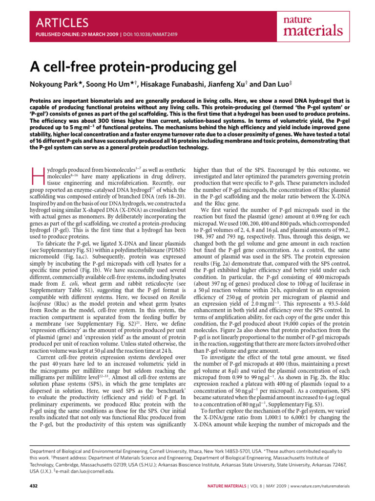 ARTIGO 06 Acell-Free Protein-Producing Gel | PDF