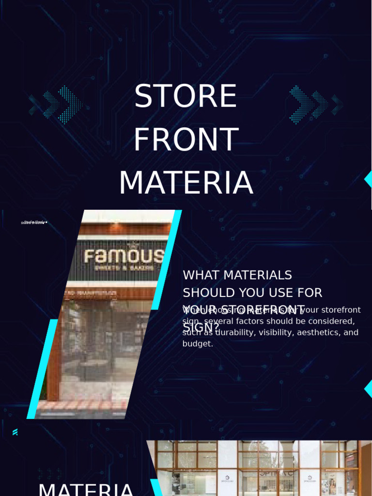 Store Front Materials - 20241014 - 103058 - 0000 | PDF