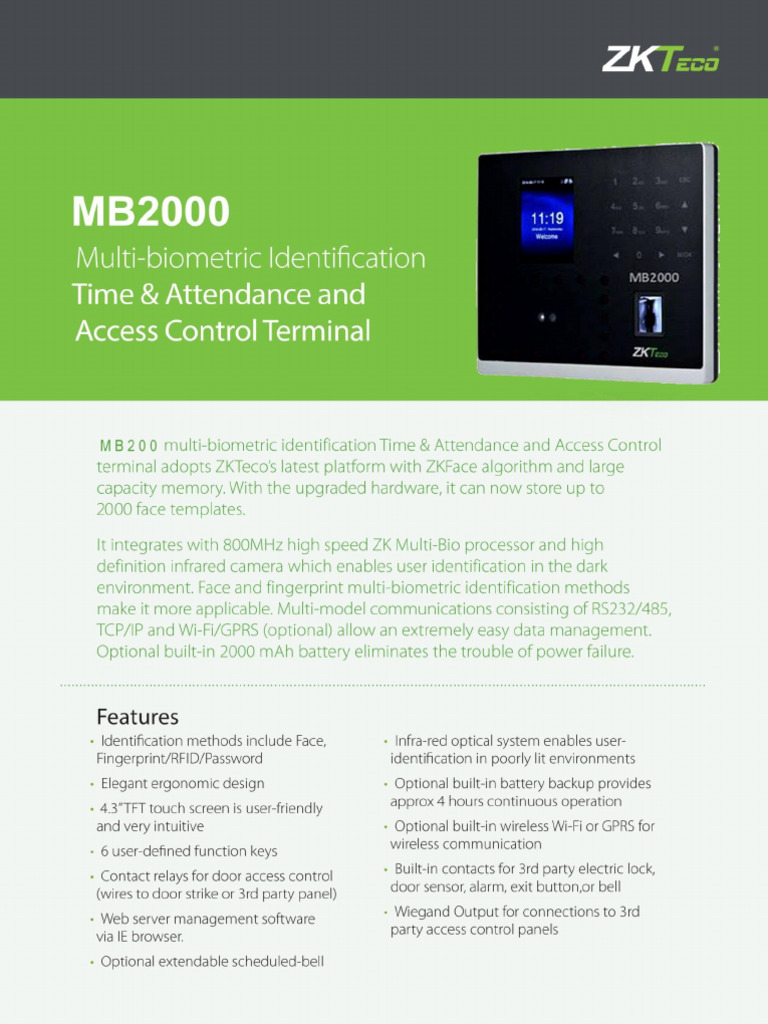 ZK MB2000 | PDF