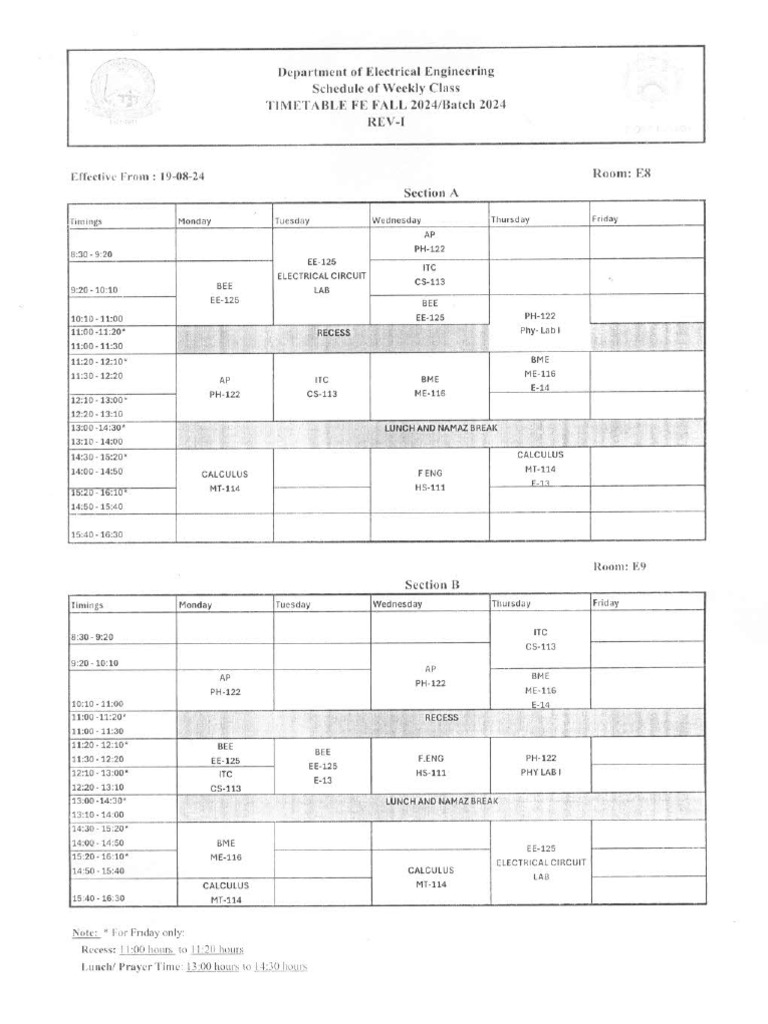time-table-for-fe-fall-semester-2024-rev-i-pdf