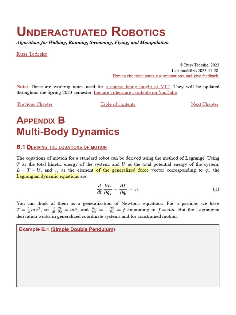Ch. 22 - Multi-Body Dynamics | PDF