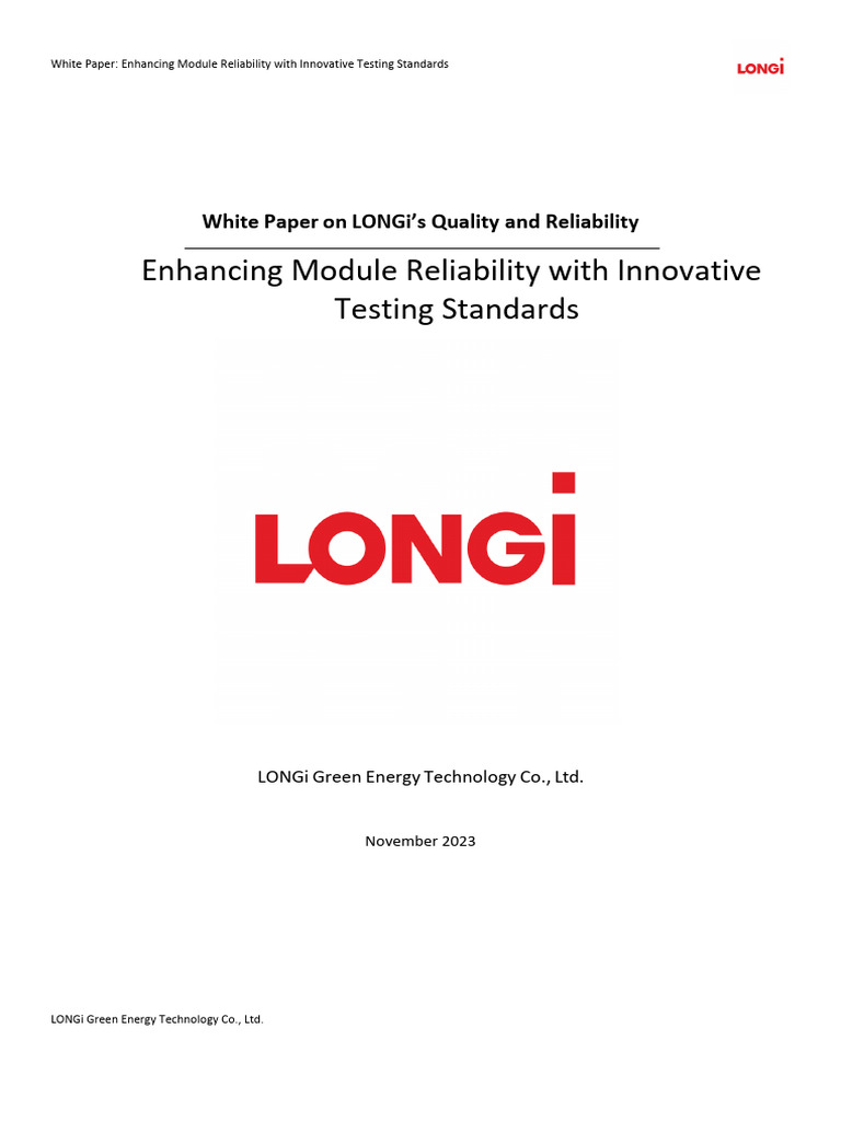 White Paper Enhancing Module Reliability With Innovative Testing ...