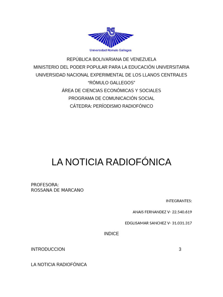 La Noticia Radiofonica | PDF