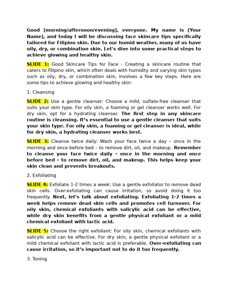Beauty Care Script | PDF