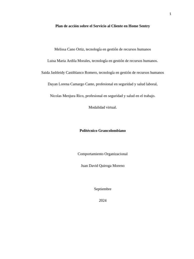 FINAL Plan de Acción Sobre El Servicio Al Cliente | PDF