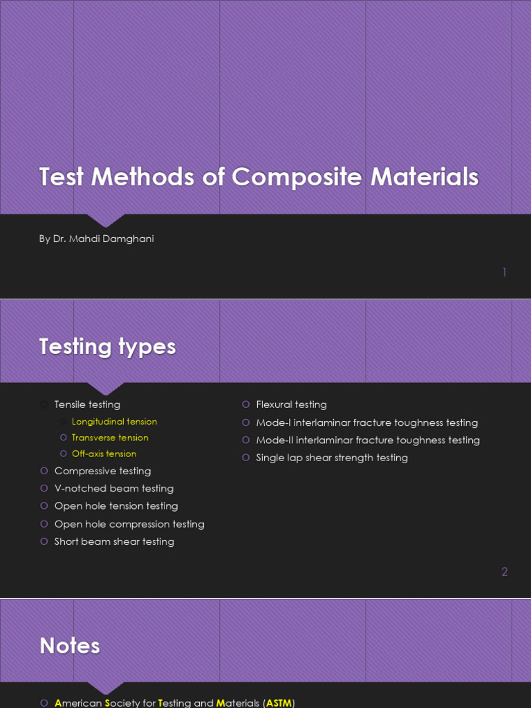 Test Methods of Composite Materials: by Dr. Mahdi Damghani | PDF