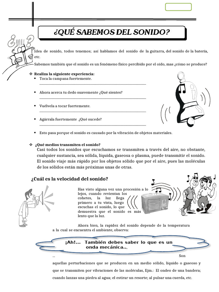 Ficha de trabajo Sonido | PDF