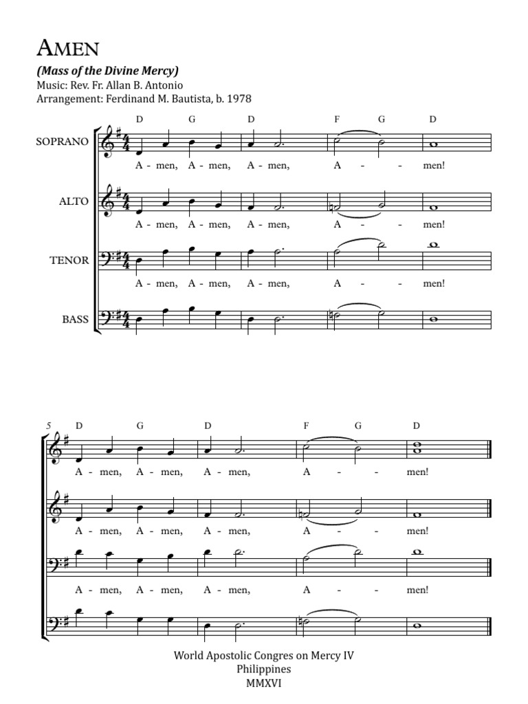 Amen MDM SATB Full Score | PDF