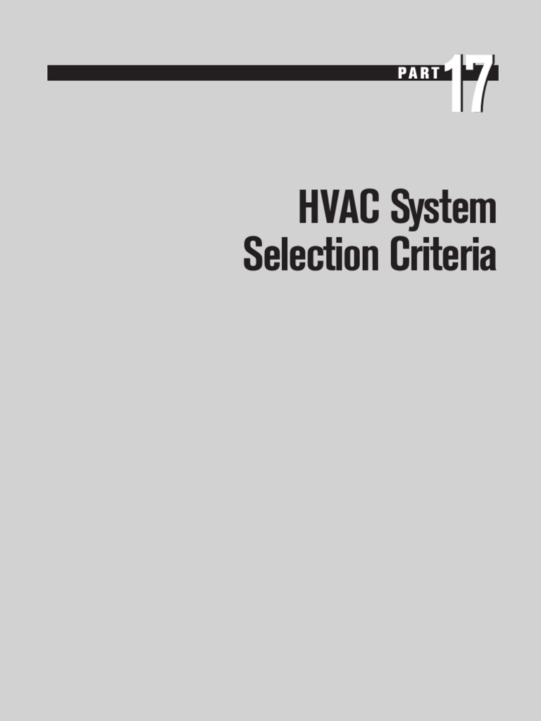 HVAC System Selection Criteria Hvac Equations, Data, and Rules of