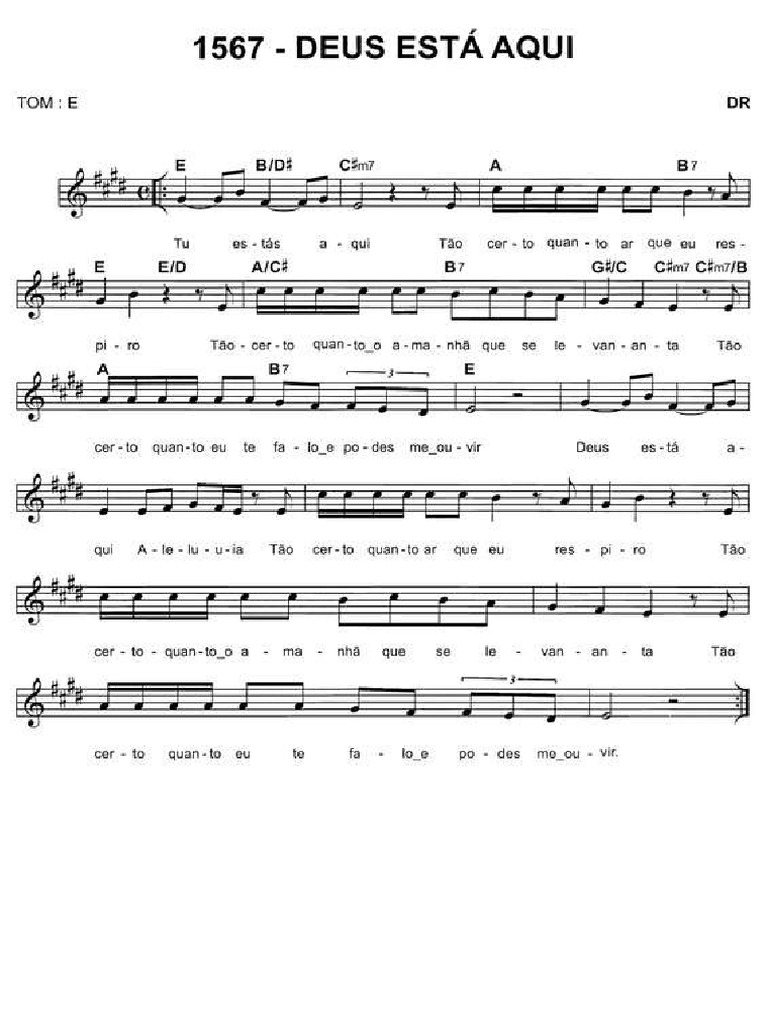 Deus Está Aqui Partitura Pdf
