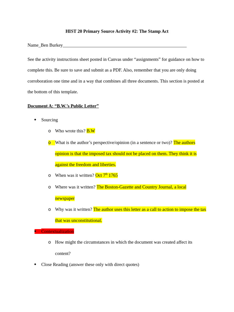 stamp act primary source activity template2 PDF