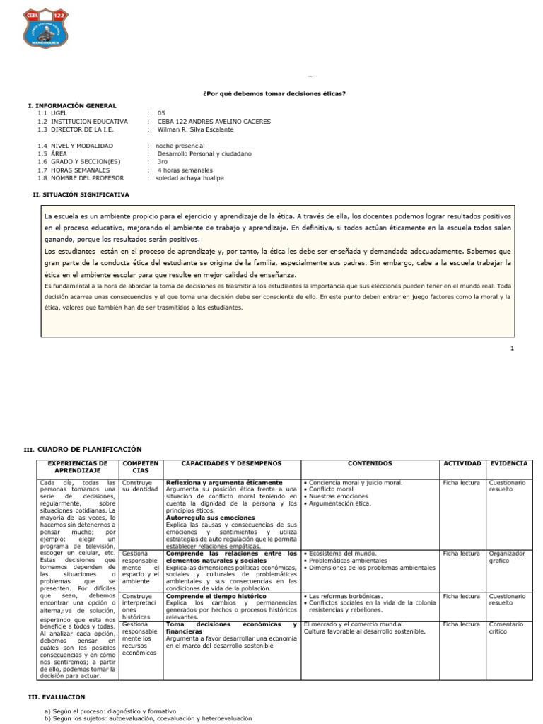 Unidad de Aprendizaje 3 - 3RO | PDF