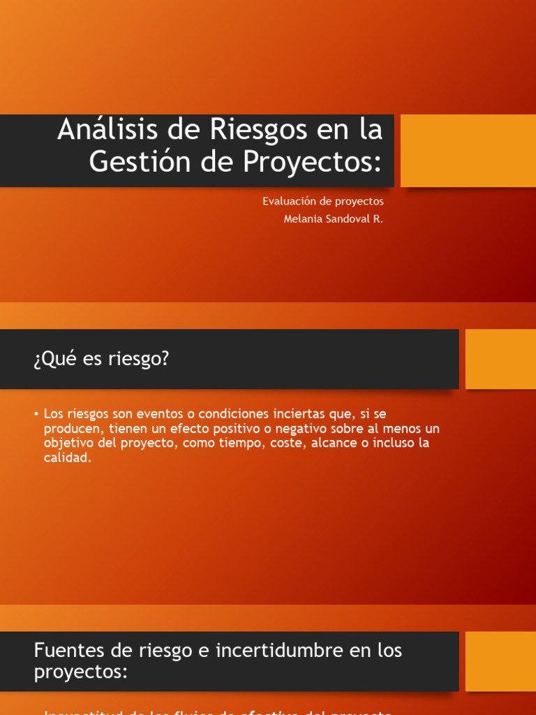 Análisis de Riesgos en La Gestión de Proyectos | PDF | Riesgo ...
