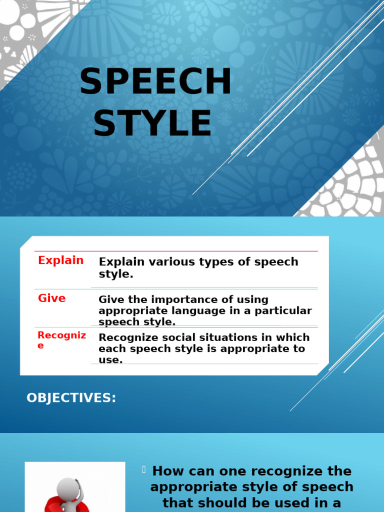The Style of Speech | PDF