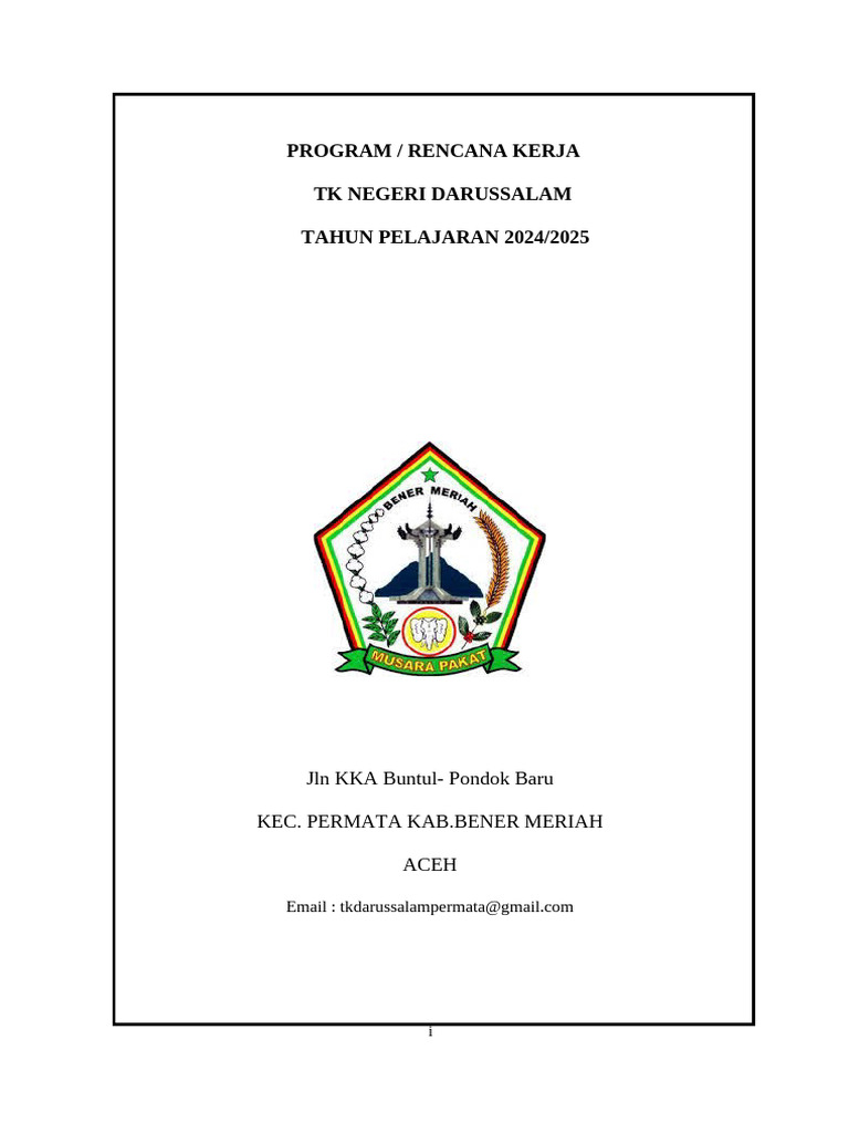 Rencana Kerja Tahunan Pdf