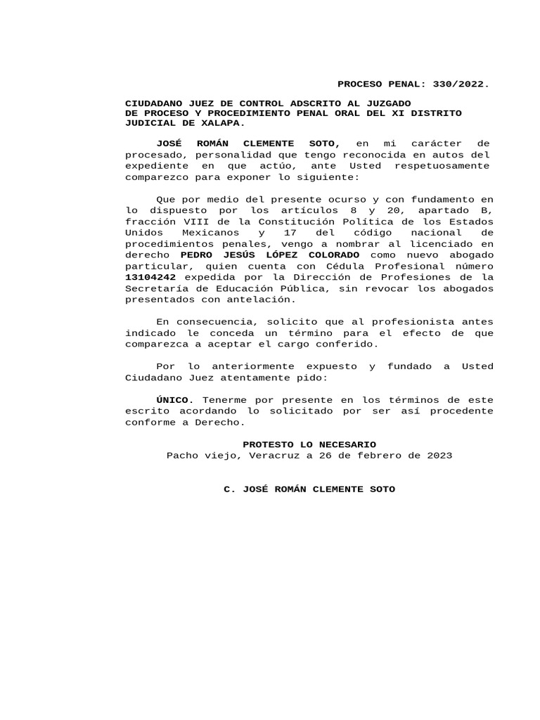 Nombramiento de Abogado Defensor Penal | PDF | Derecho | Política