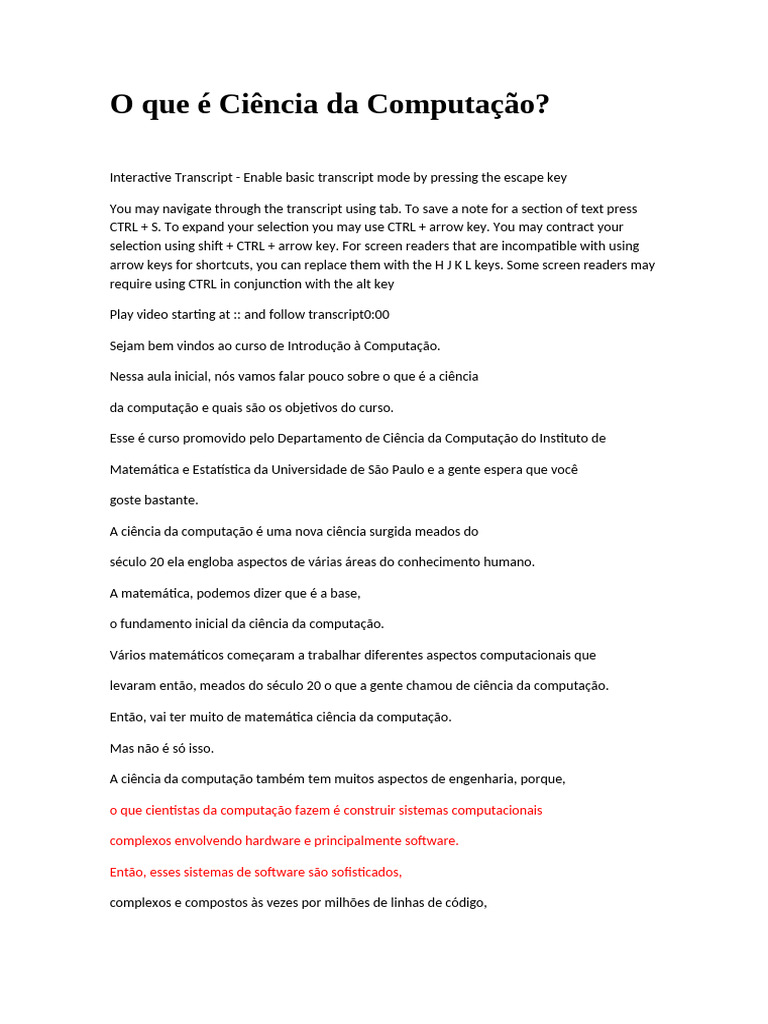 O Que é Ciência Da Computação Pdf