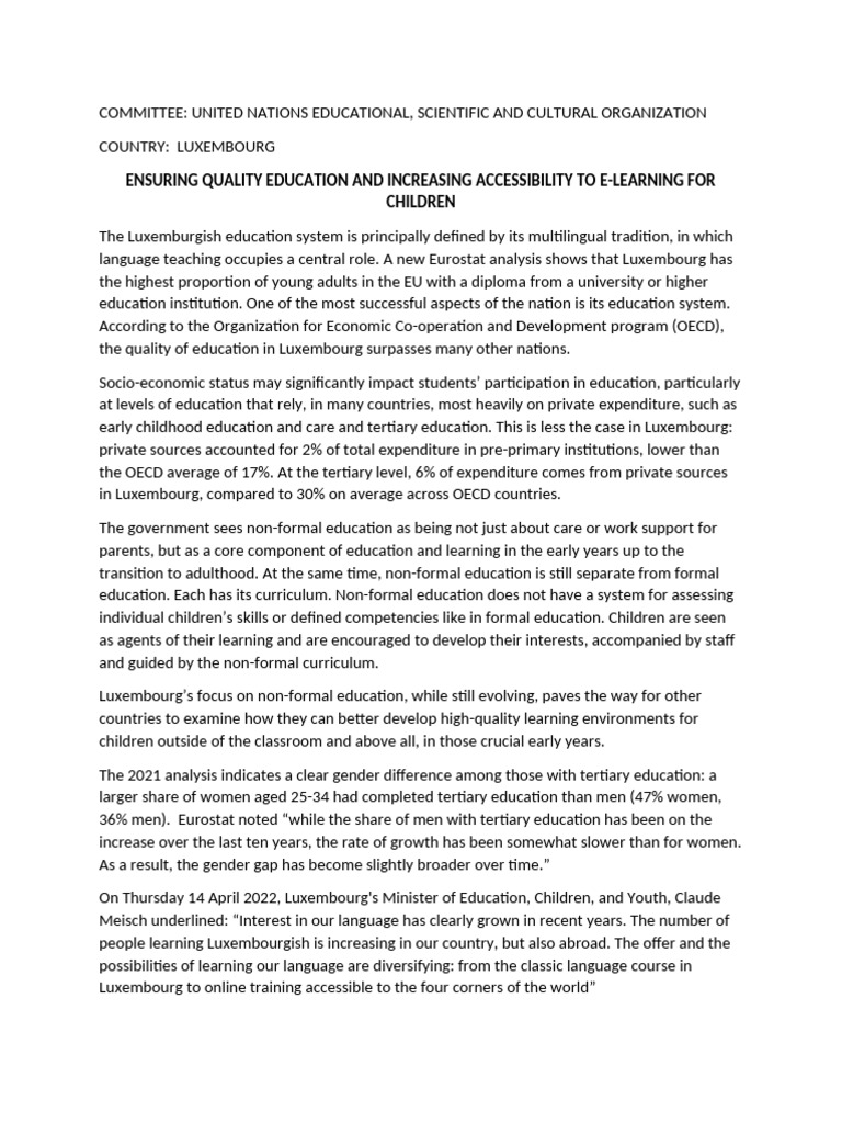 Ensuring quality education and increasing accessibility to e learning