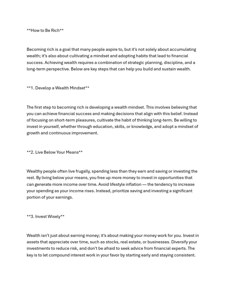 How To Be Rich | PDF