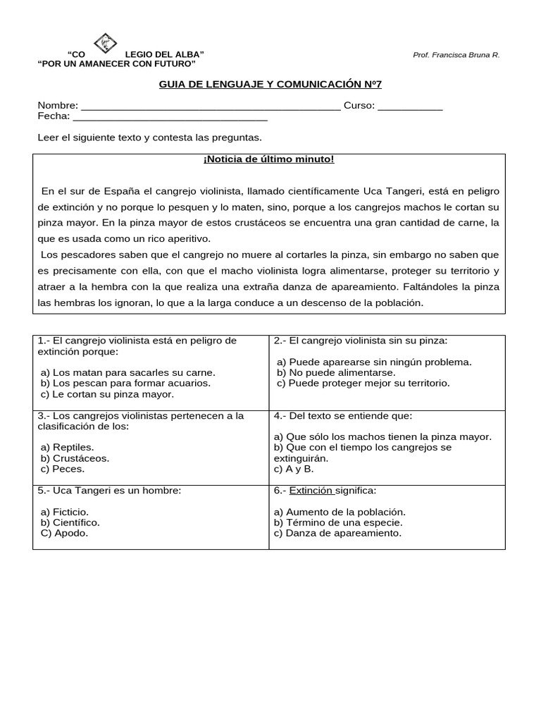 Guia 7 Castellano | PDF
